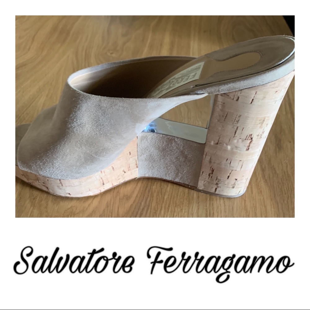 Authentic Salvatore Ferragamo Lucite Heel Wedges